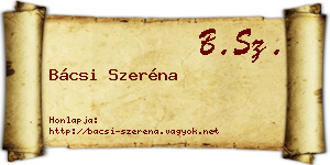 Bácsi Szeréna névjegykártya